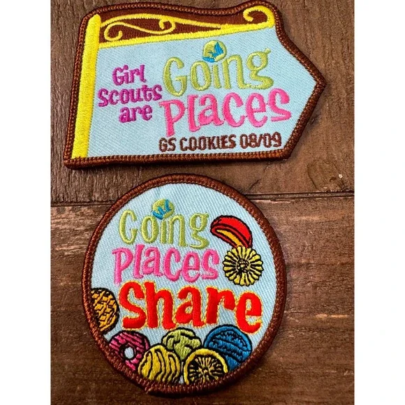 Girl Scouts GS Cookies 2008-09 Going Places & Share Patch Lot of 2
