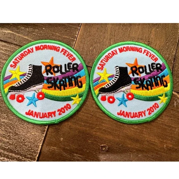 Roller Skating Patch Lot of 2 Saturday Morning Fever January 2010 GS