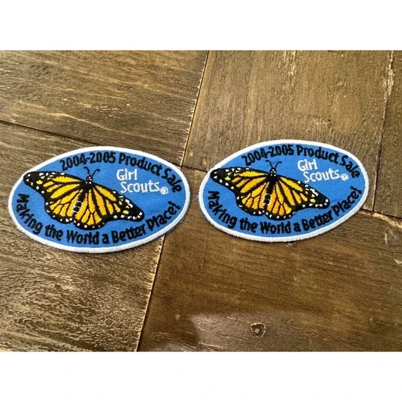 Girl Scouts 2004-2005 Product Sale Patch Lot of 2 Monarch Butterfly GSUSA