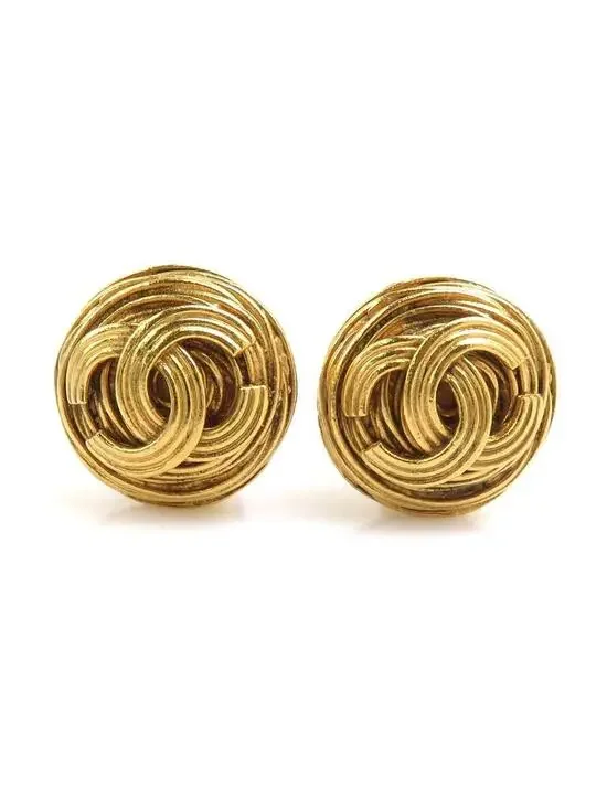 Auth Chanel Vintage Cc Logo Clip On #303104C31B