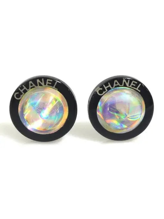 Auth Chanel Logo Clip On Earrings #303101C28B