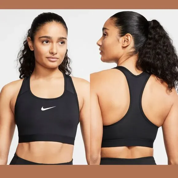 NEW $38 Nike Black‎ Swoosh Sports Racerback Bra [ SZ XS ] #3725
