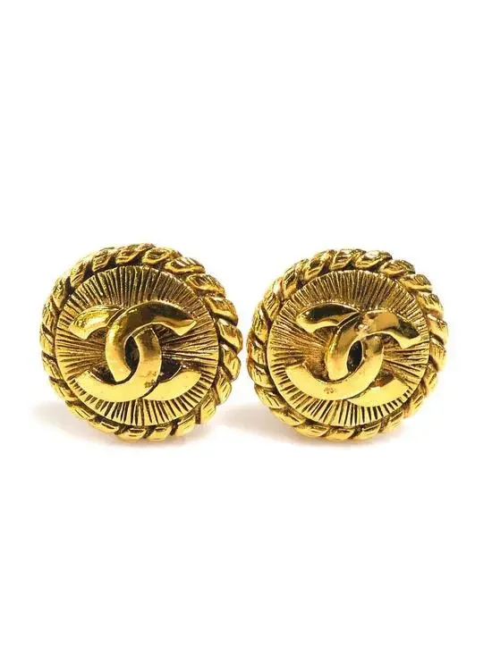 Auth Chanel Cc Logo Clip On Earrings #303051C31B