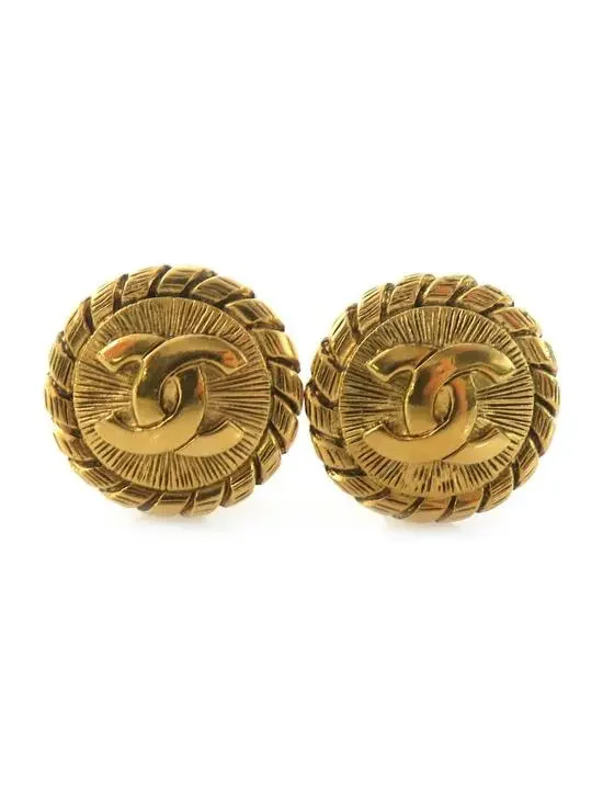 Auth Chanel Vintage Cc Logo Clip On #303003C34B