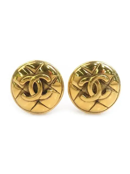 Auth Chanel Cc Logo Clip On Earrings #303002C32B