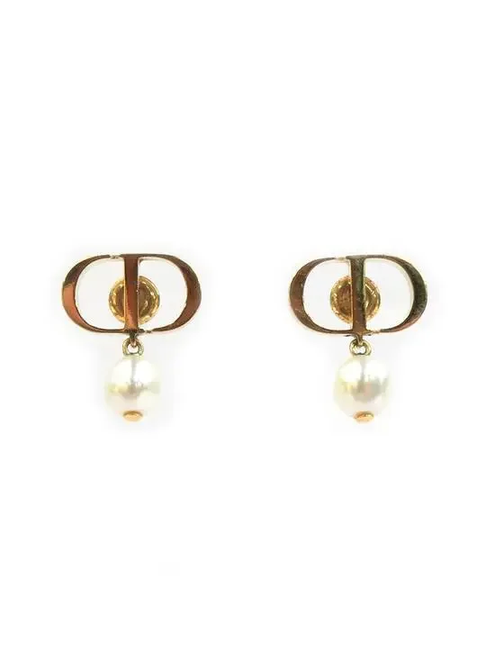 Auth Christian Dior Pierce Earrings #303000C32B