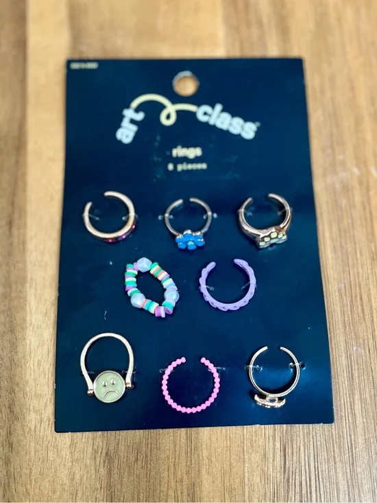 *3/$15, Art Class - Multicolor Girls' Ring Set - Pastel & Gold Accents