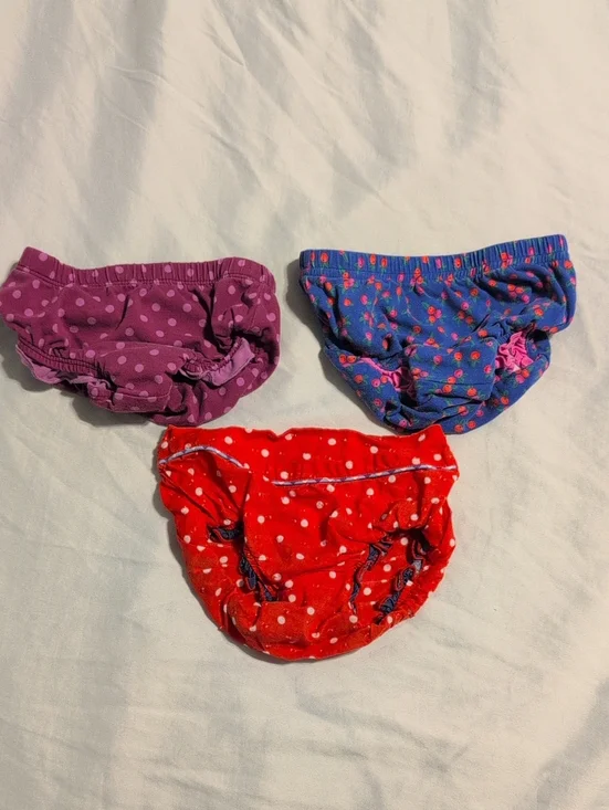 Matilda Jane Three-Pack Polka Dot & Floral Diaper Covers - Purple, Blue, Red