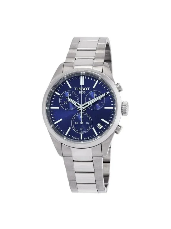 NWT Tissot PR 100 Chronograph Quartz Blue Dial Men's Watch T1504171104100