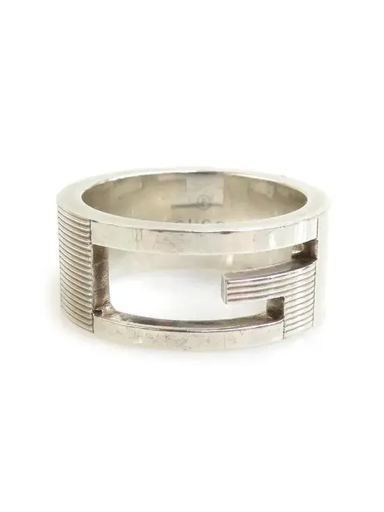 Auth Gucci G Logo Ring Silver - #302881G93B