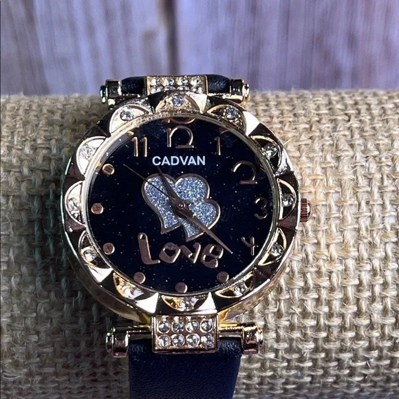 CADVAN Women's Watch Dark brown & Gold