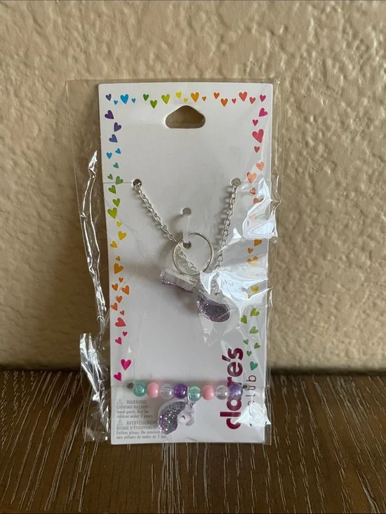 💖 Pick three $15 - Claire's Unicorn Necklace & Ring & Bracelet Set