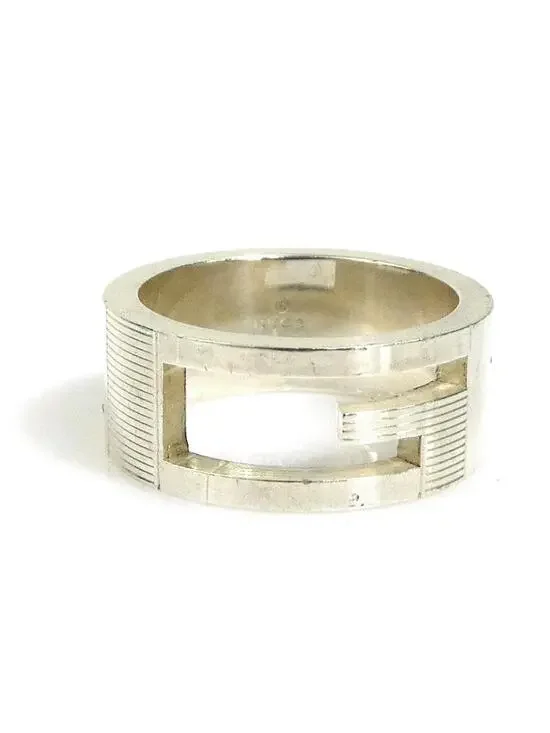 Auth Gucci G Logo Ring Silver - #302836G94B
