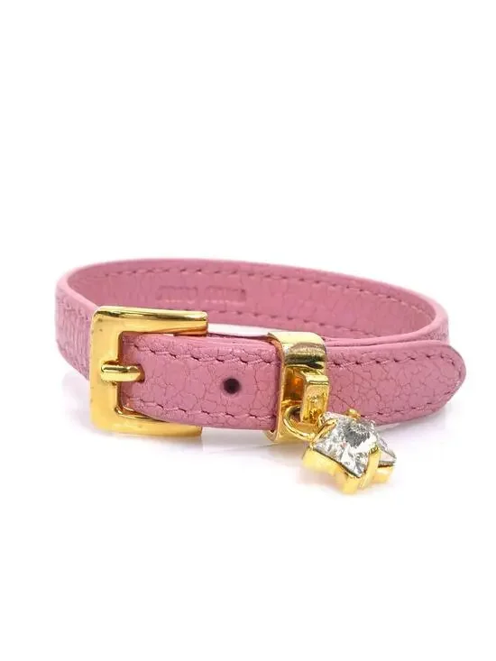 Auth Miumiu Bracelet Pink/Gold #302825M10B