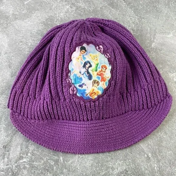 Kids Disney Tinkerbell & Friends Purple Beanie Cap