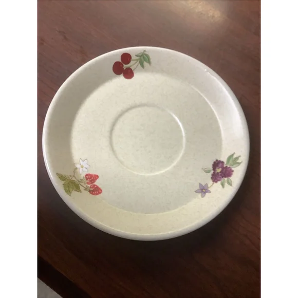 Lenox Temper-ware Summer Harvest Saucers USA Berries Cherries Small Plate 6 inch