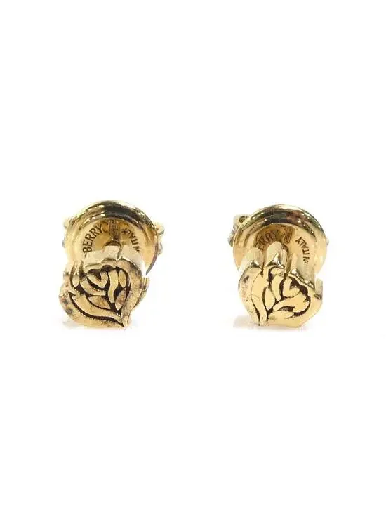 Auth Burberry Pierce Earrings Gold #302615B17B
