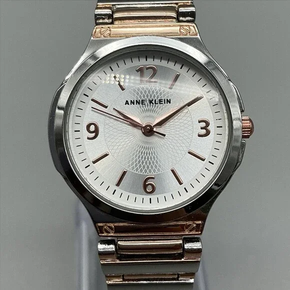 Anne Klein Womens Watch 30mm Silver Two Tone Stainless Bracelet New Battery 7