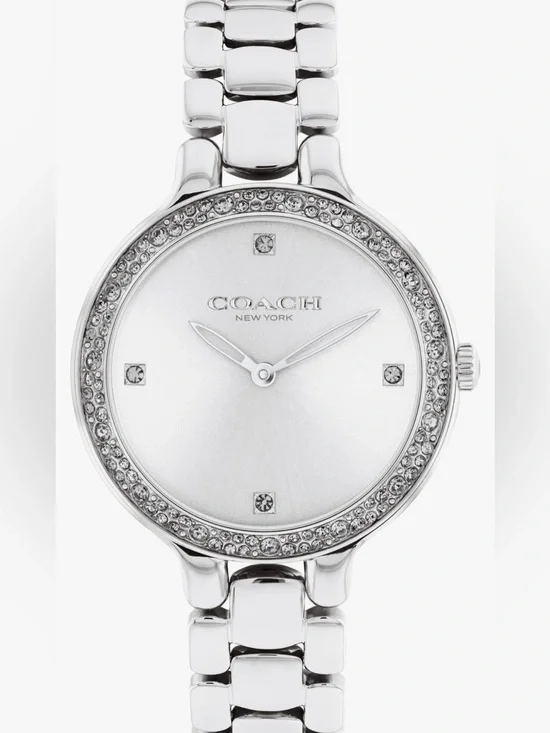 COACH Women's Chelsea Silver Bracelet Dial Watch 32mm NIB