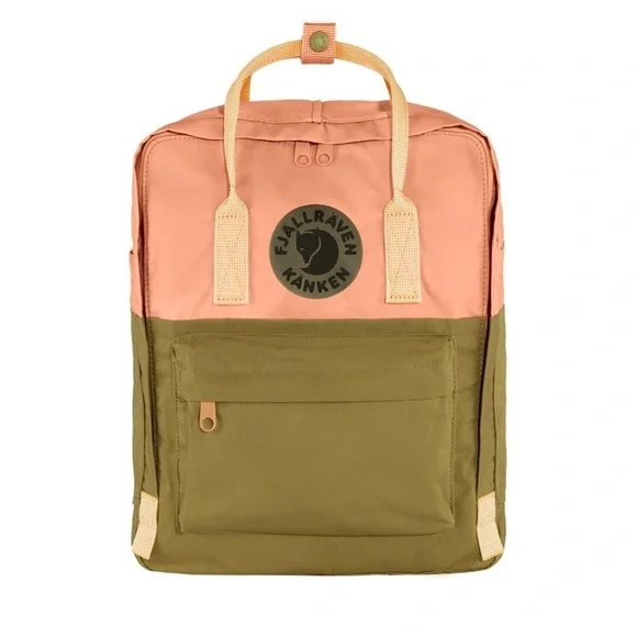 Fjallraven Kanken Art Landsort Backpack in Peach and Olive mini