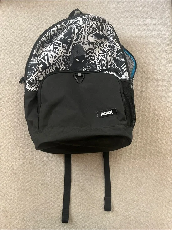 Fortnite Kids Black & White Graphic Backpack