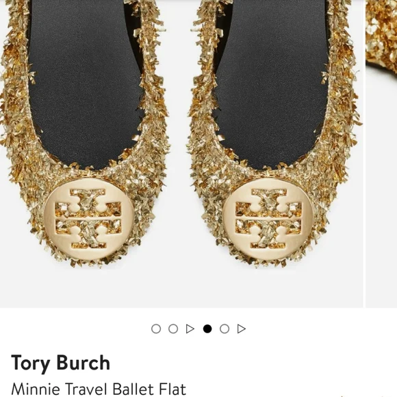Tory Burch Minnie Gold Women's Shoes Size 6 New Without Box
