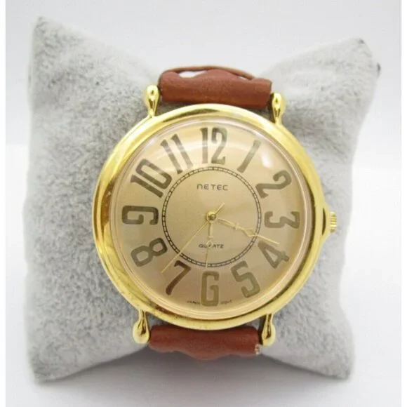 Women Netec Quartz Big Analog 42mm Round Watch (I41) 
