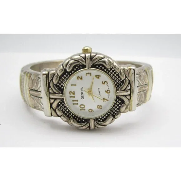 Women Geneva Quartz WR Analog 29mm Round Bangle Watch (H641) 