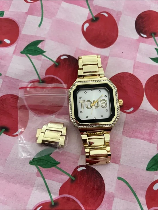 Tous Gold-Tone Link Bracelet Watch with White Dial Back