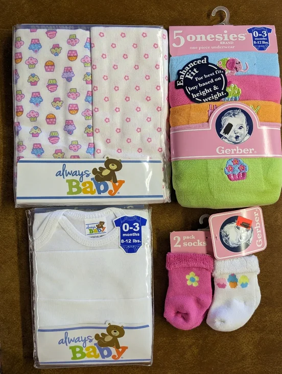 Baby Girl Essentials Bundle 0–3 Months | Gerber   Newborn Gift Set, T19MIS