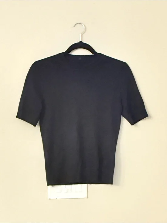 Tory Burch Classic Navy  Short-Sleeve Women's Cashmere Sweater