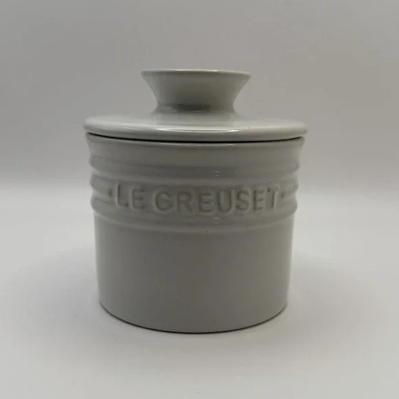 White Le Creuset Ceramic Butter Bell Crock 6oz / 170ml - Dune