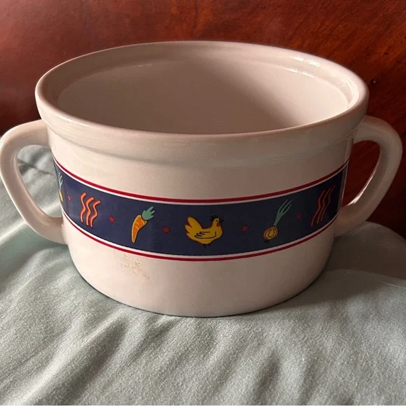 Vintage FTD Ceramic‎ Soup Bowl with Handles