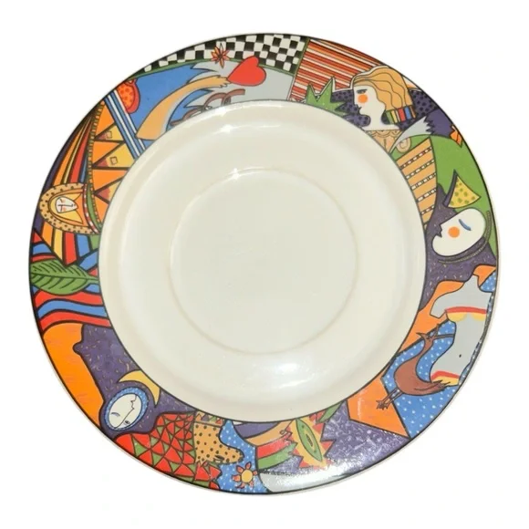 Vitromaster Metropolitan Stoneware‎ Salad Plates Set of 6 Postmodern 1990s