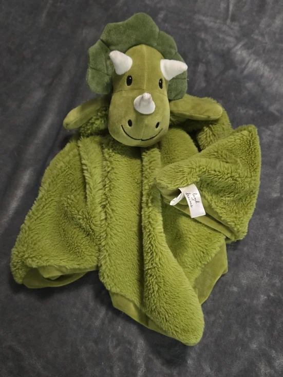 Land of Dreams Green Dinosaur Plush Lovey Security Blanket Baby Infant  23