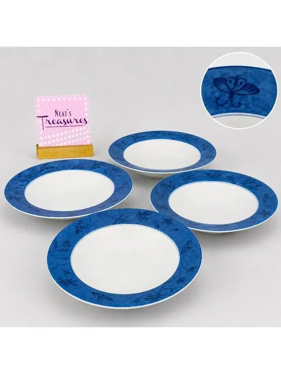 Coventry BLUE BUTTERFLY White Blue Porcelain Large Rim 9 1/4
