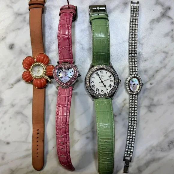 Suzanne Somers Novelty Watch Lot of 4 Rhinestone Crystal Watches