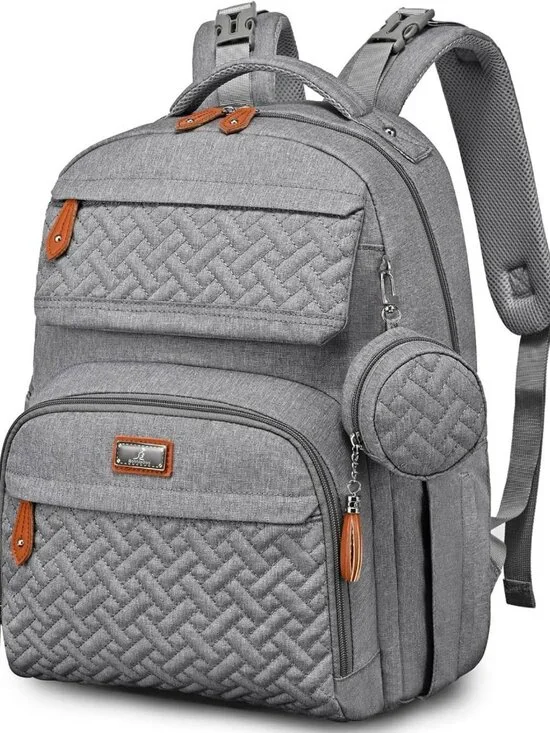 Large Waterproof Diaper Bag Backpack for Travel, Changing Pad, Stroller Clips