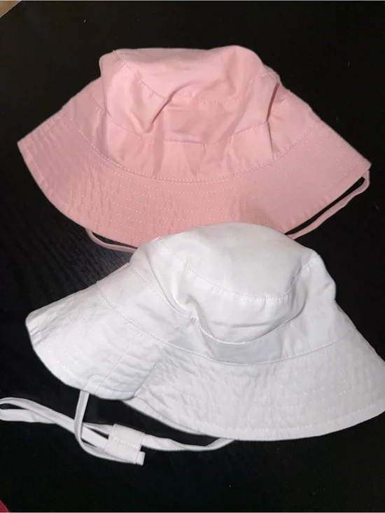 Amazon Kids Bucket Hats - Pink & White Two-Pack