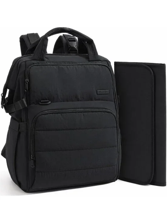 Stylish Baby Diaper Backpack with Changing Pad, Insulated Bottle Holders