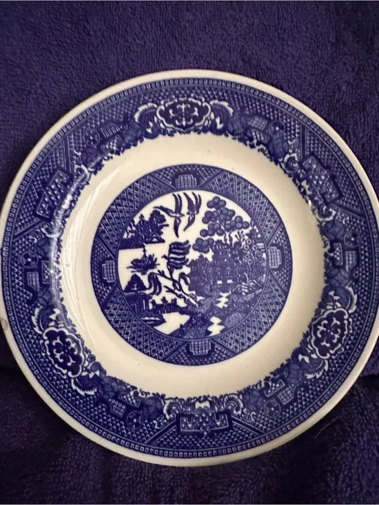 Willow Blue and White Transferware Dinner Plate