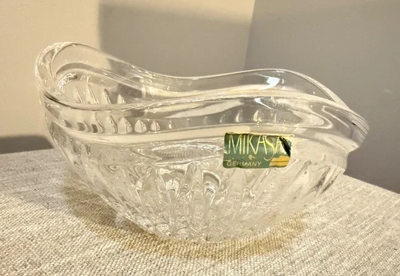 🍬 Mikasa Cimarron Crystal Candy Dish – Polish Cut Lines – Germany