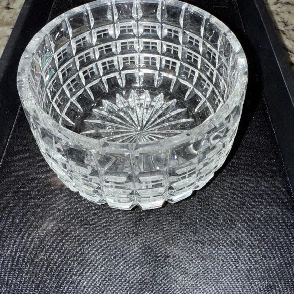Vintage Lausitzer Heavy Deep Cut Crystal ‎ Bowl  4 1/2 