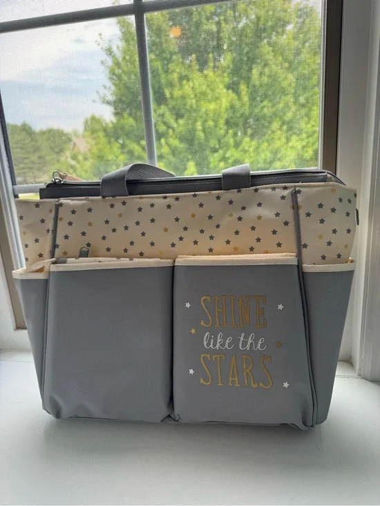 Baby Essentials Shine Like The Stars 5 Piece Diaper Bag Set NWOT