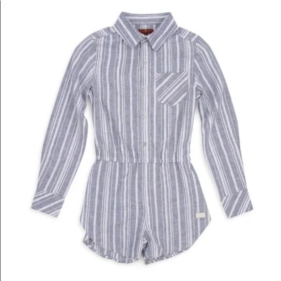 NWT 7 For All Mankind Girls Romper Long Sleeve