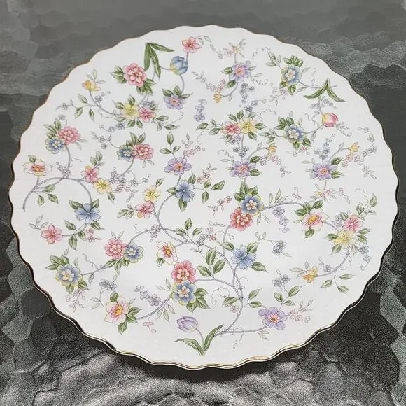 Floral Gold Rimmed plate Andrea by Sadek