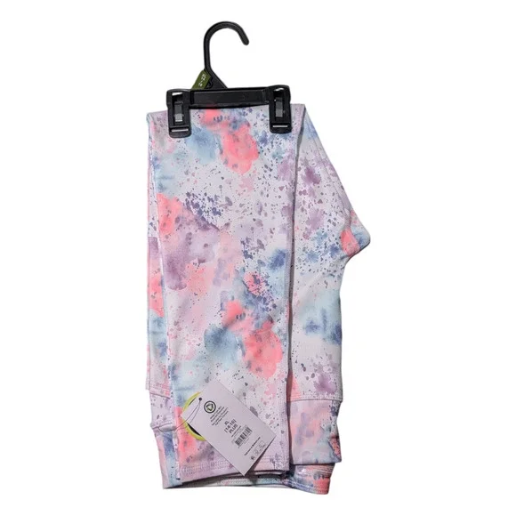 Athletic Works -Girls Leggings -Size XL 14-16-Multi Color Splatter - UPF 30 NWT