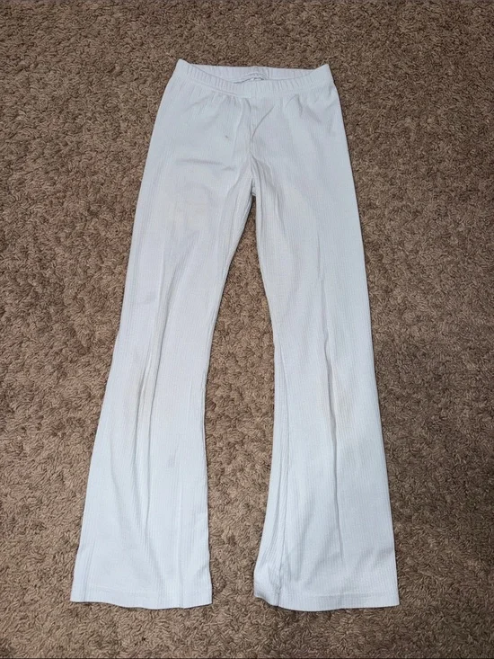 Old Navy White Girls Ribbed Flared Leggings