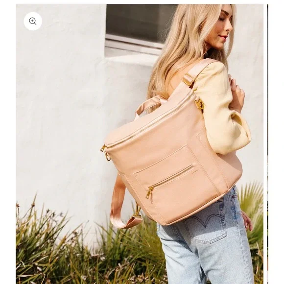 Fawn Design The Original Diaper Bag Warm Blush Vegan Leather Backpack NEW Unisex