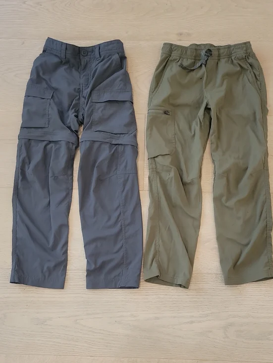 REI Kids Elastic-Waist Outdoor Pants — Charcoal Gray & Olive, Boys S